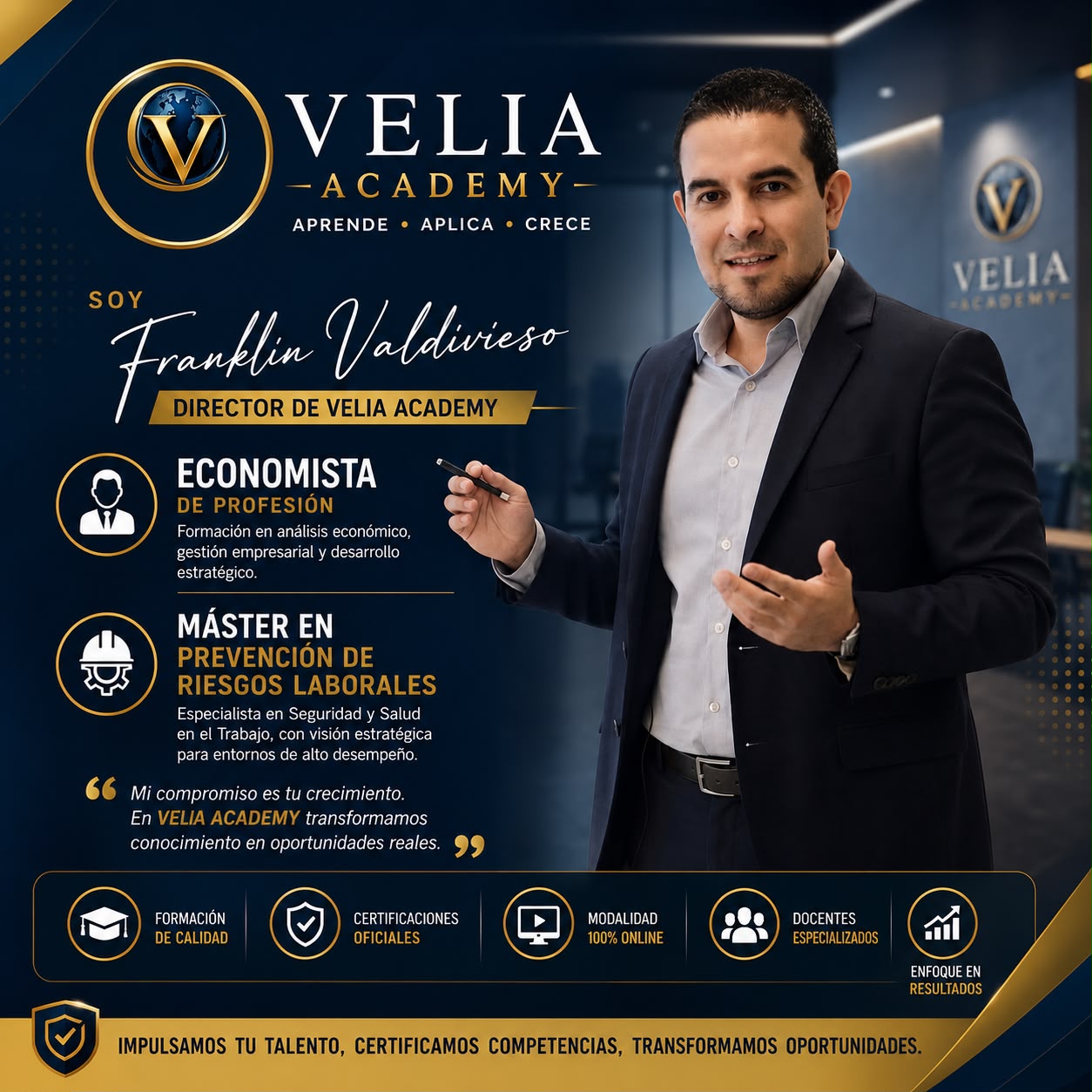 Franklin Valdivieso, director de Velia Academy